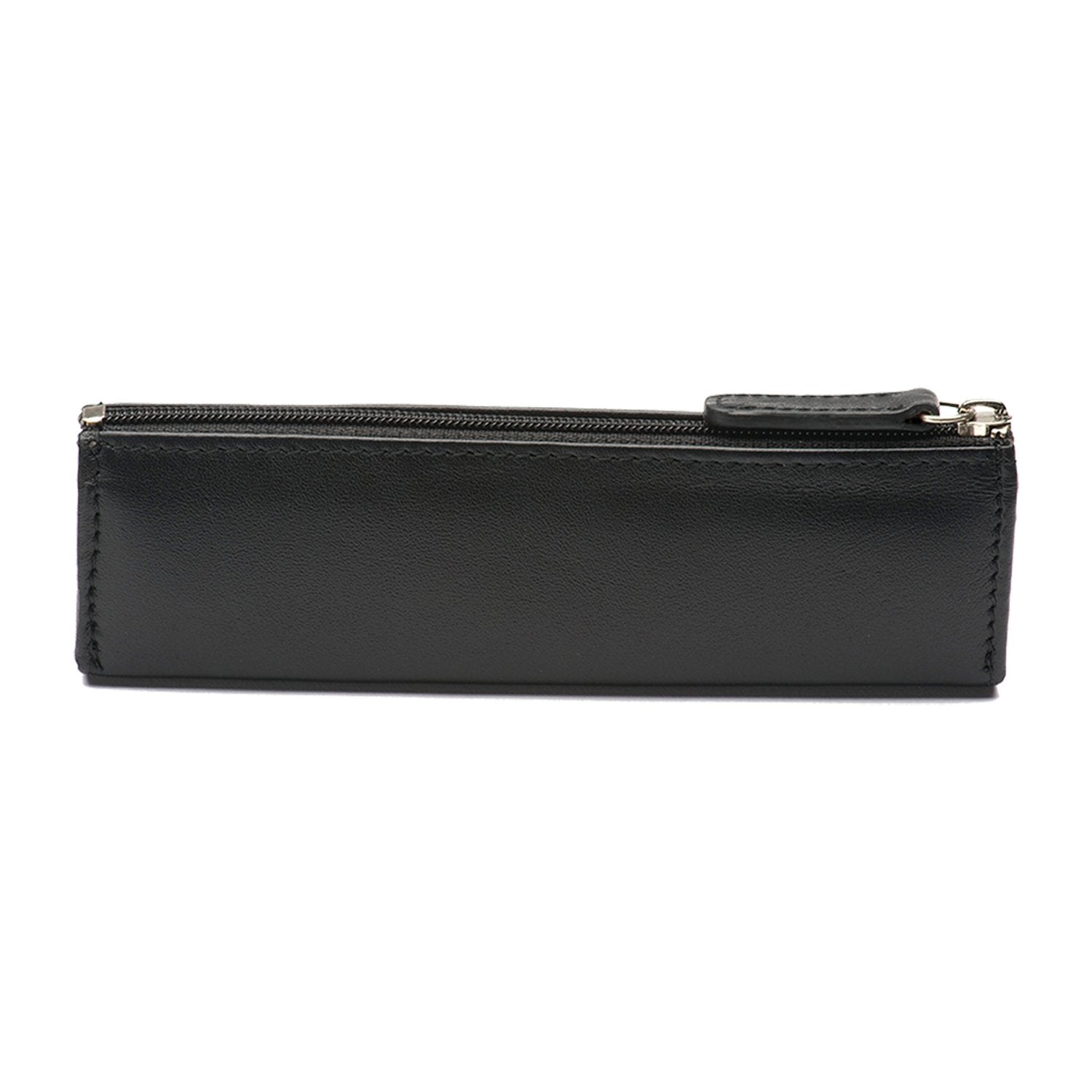Black leather case.