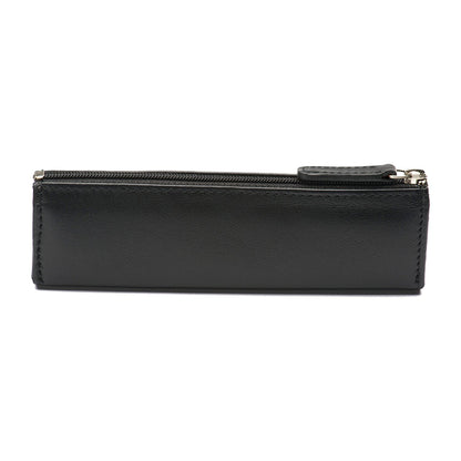 Black leather case.