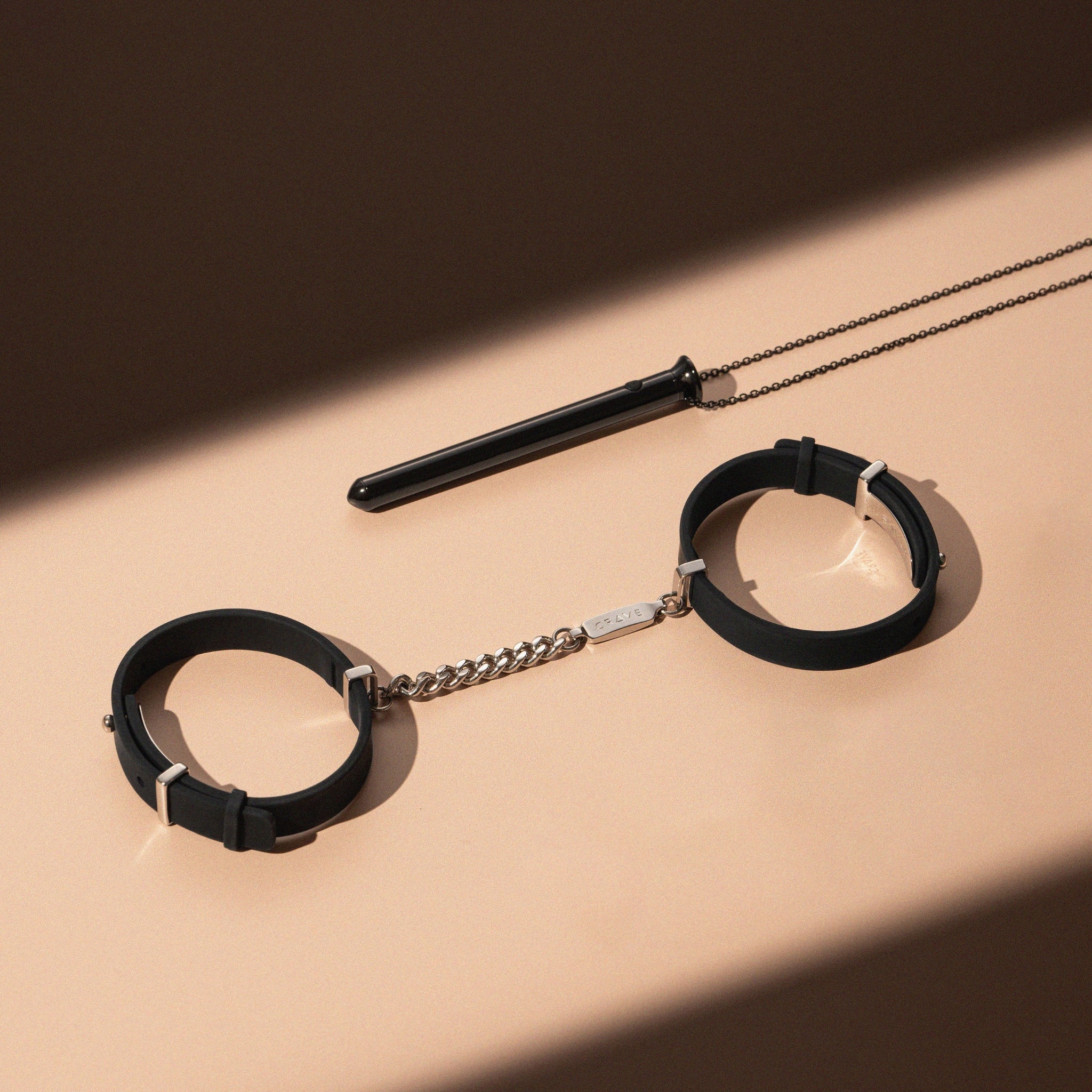 Vesper 2 in black with ID Cuffs in black and silver.