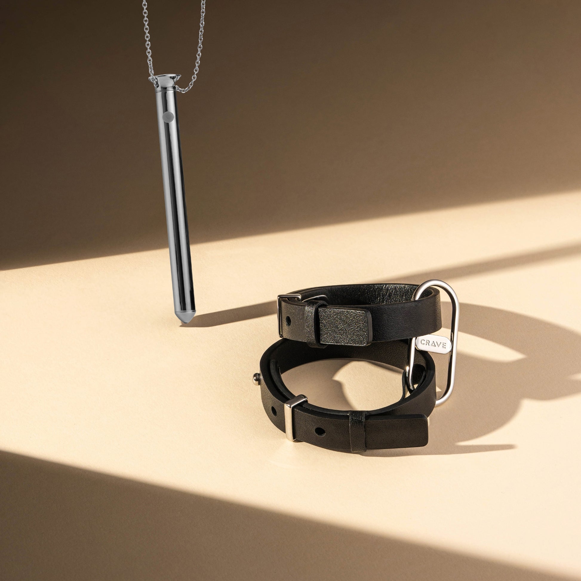 Vesper in silver with ICON Cuffs in black and silver.