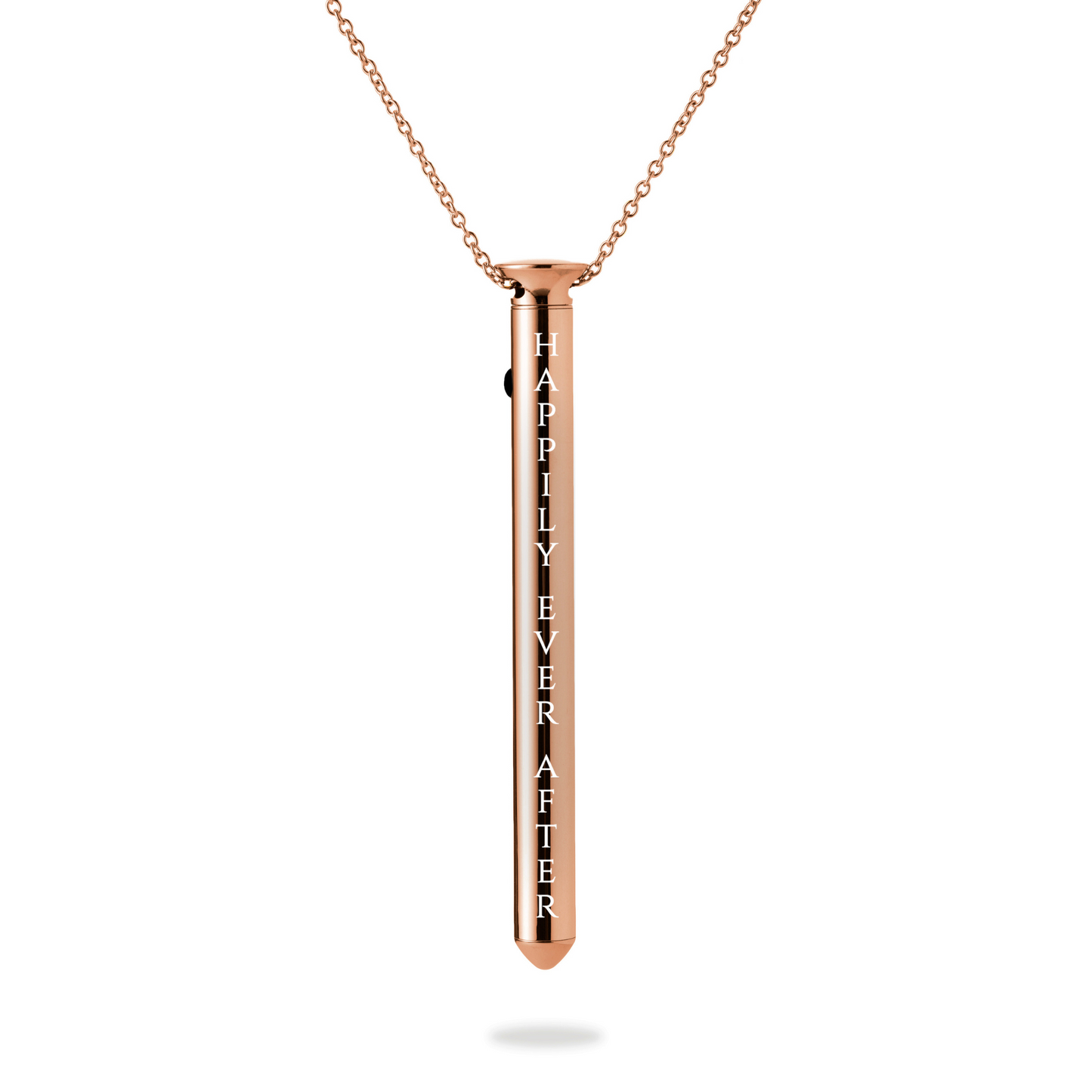 Willow Winters' limited edition Vesper 2 in rose gold with engraving "happily ever after."