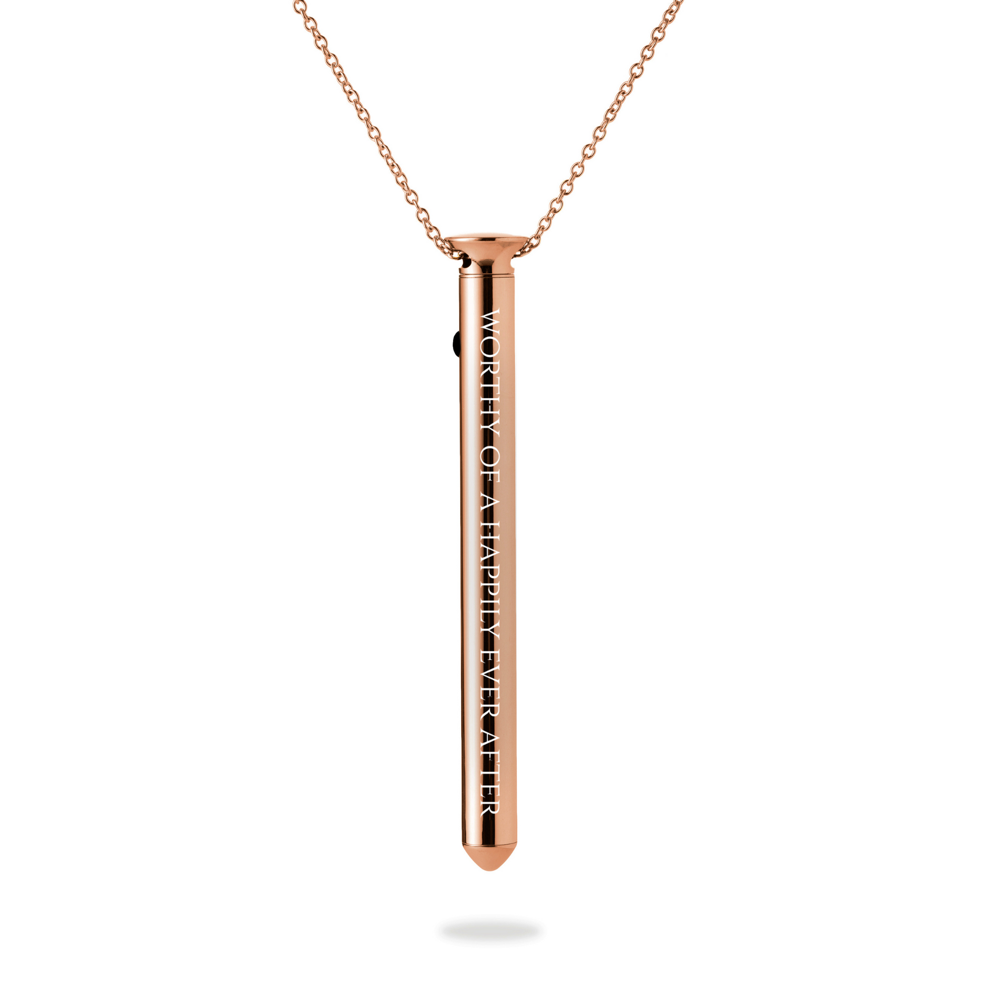 Willow Winters' limited edition Vesper 2 in rose gold with engraving "worth of a happily ever after."